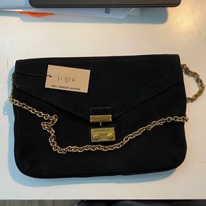 NWT J CREW Black Suede Shoulder bag
